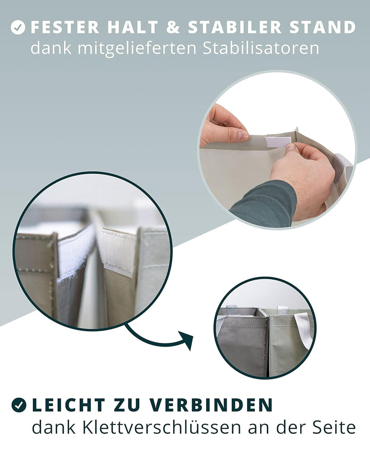 RETRIX Mülltrennsystem - inklusive Stabilisatoren - Mülltrennsystem 3fach - hohe Belastbarkeit - Pfa