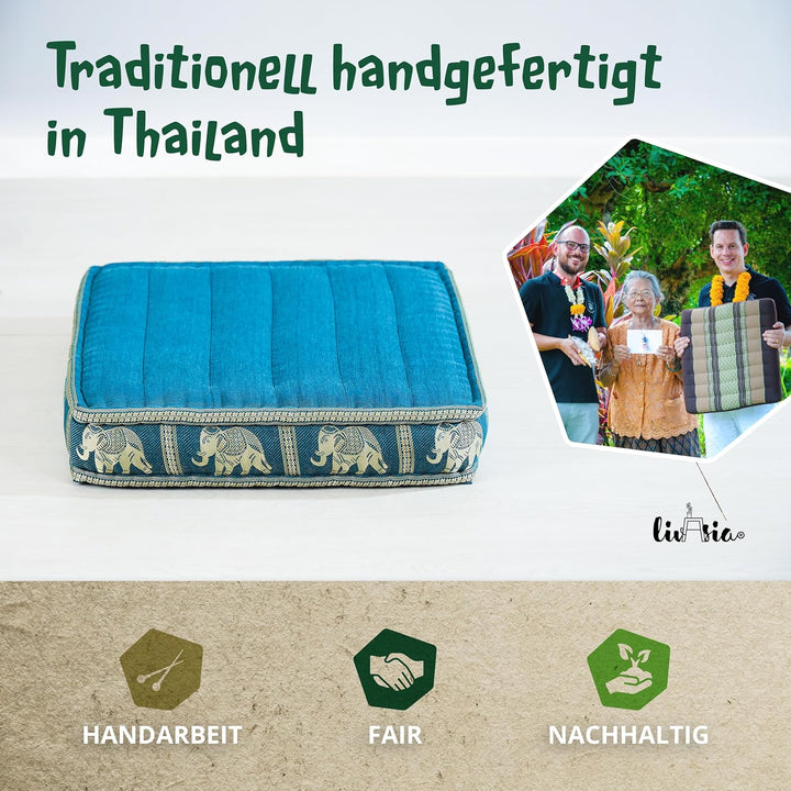 Livasia Sitzkissen Boden Thaiseide, Bodenkissen Indoor/Outdoor, Meditationskissen Yogakissen, Stuhla