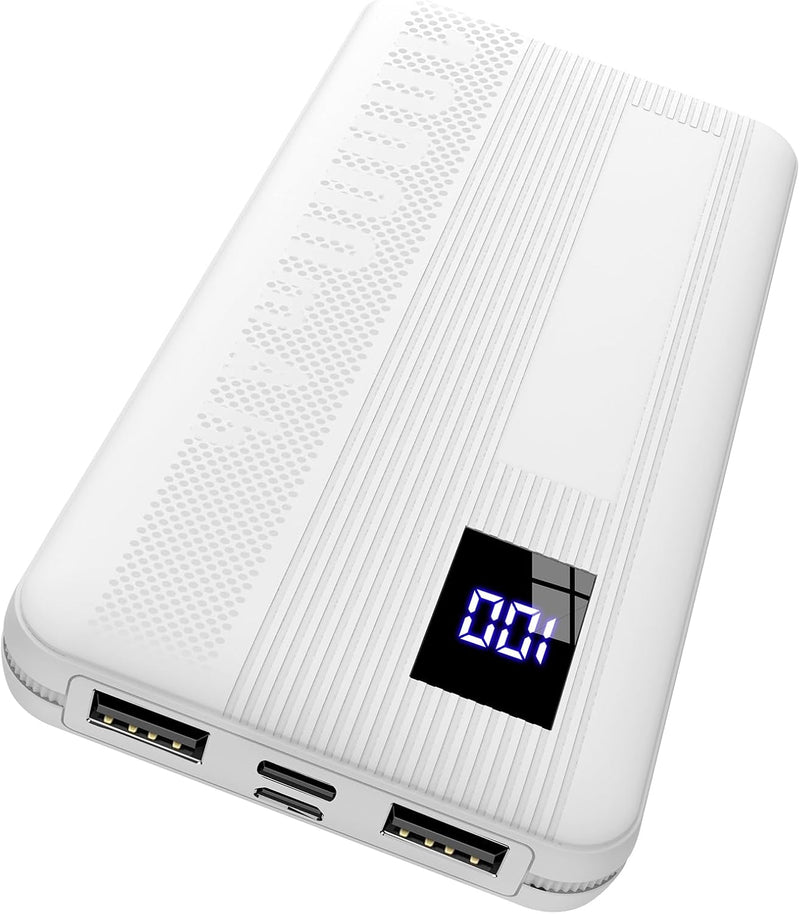 Power Bank, 10000mAh Powerbank Klein Aber Stark, Externe Handyakkus USB C Port, Externer Akku LED Di