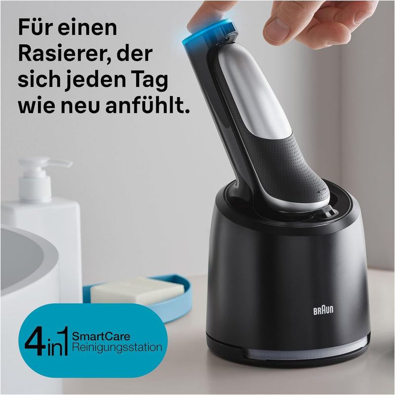 Braun Series 7 Elektrorasierer 360° Flex mit Reinigungsstation, Trimmer & Rasierer Herren Elektrisch