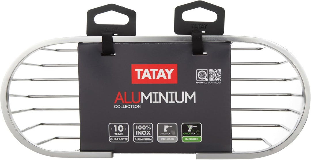TATAY Duschkorb Ohne Bohren Oval | Mit Befestigungssystem (Quick Fix) | Belastbar bis 5 kg | 100% Ro