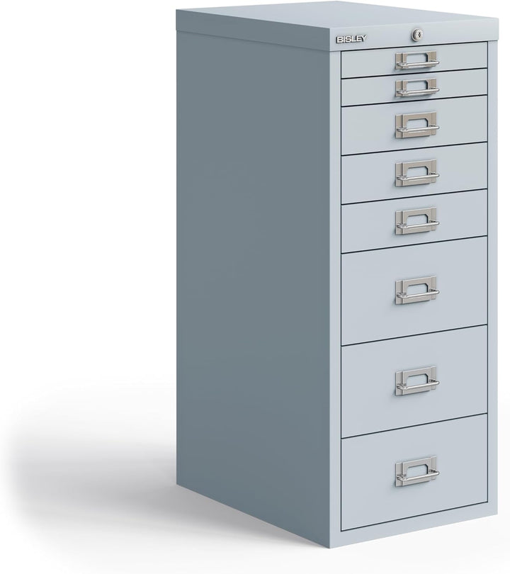 BISLEY MultiDrawer, LA298, DIN A4, 8 Schubladen (2 + 3 + 3 Schubladen), 645 lichtgrau, Metall, Licht