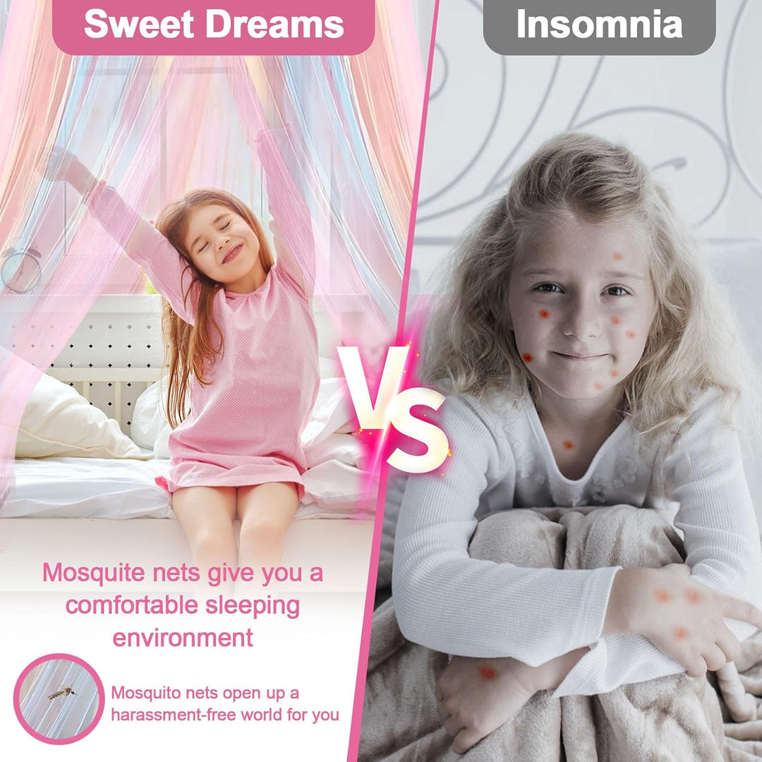 Forhome Betthimmel Mädchen,Regenbogen Betthimmel,(60 * 250 * 1250),Hängendes Mückennetz Bett für Kin