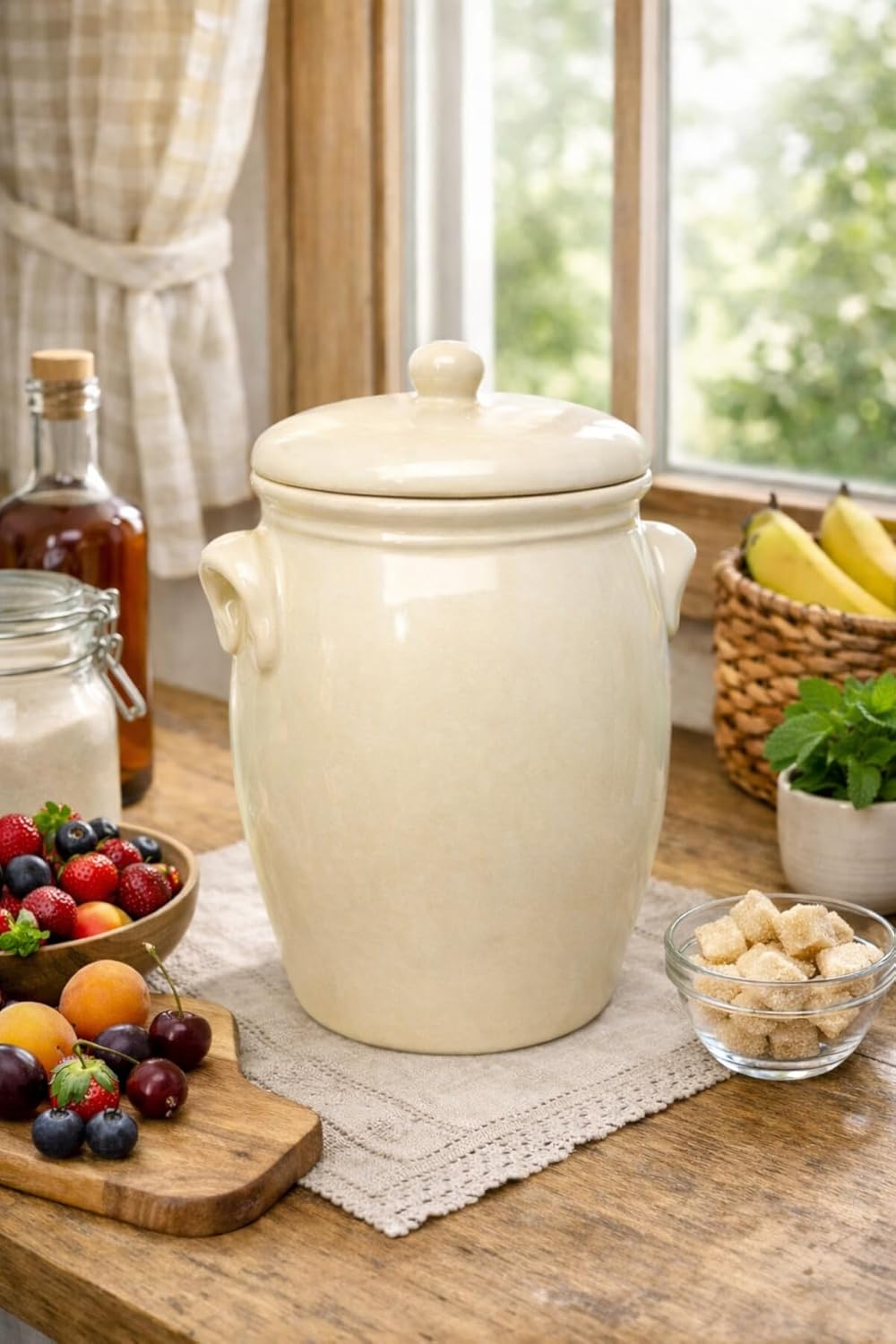 Original K&K Rumtopf 7,0 Liter beige - Form 2 / Mehrzwecktopf/Keramiktopf
