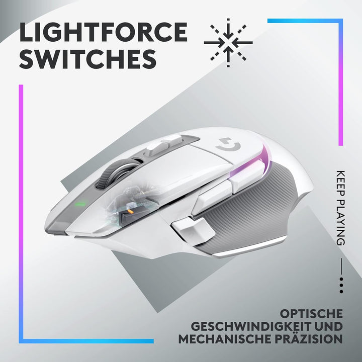 Logitech G502 X PLUS LIGHTSPEED Kabellose RGB-Gaming-Maus - Optische Maus mit LIGHTFORCE Hybridschal