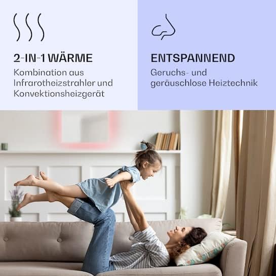 Klarstein 2-in-1 Infrarotheizung & Konvektor, Infrarotheizung mit Thermostat 500W, IP44-Infrarotheiz