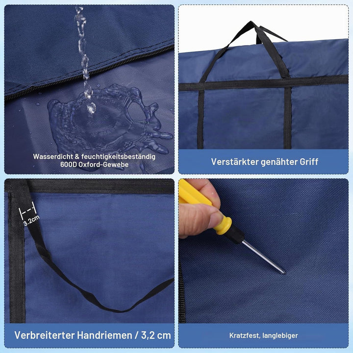 2Stück 180L Aufbewahrungstasche, Grosse Umzugstaschen, 600D Oxford Auflagentasche, XXL Reisetasche,
