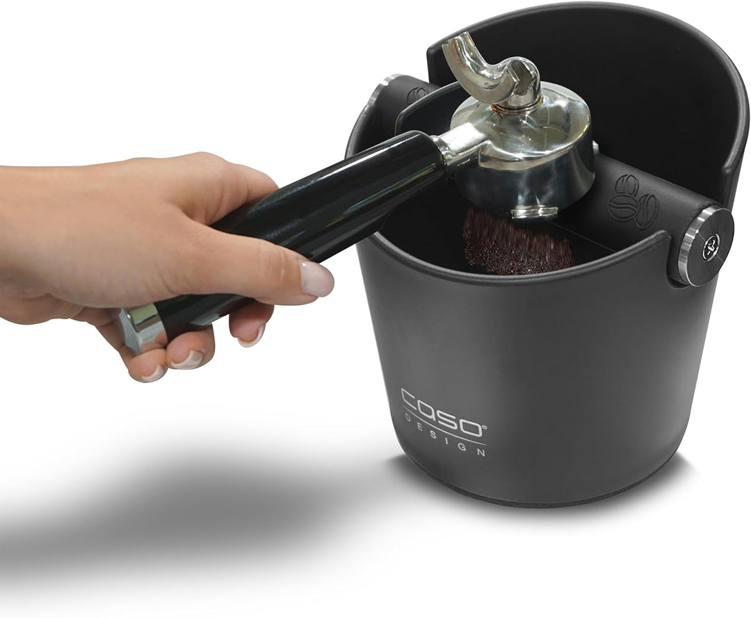 CASO CoffeeCollect - Abklopfbehälter für Siebträger, Knock Box für Kaffeesatz, Kaffeeprütt, Abschlag