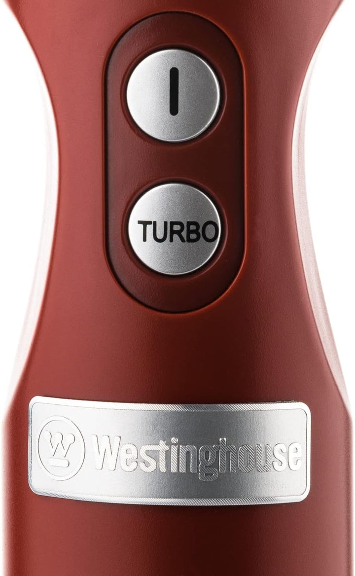 Westinghouse Retro Pürierstab & Stabmixer Rot - Mixstab aus Edelstahl, verschiedene Geschwindigkeite