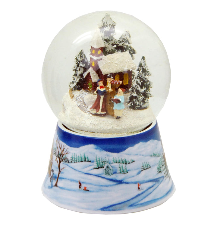 Schneekugel Weihnachtsspaziergang * auf Sockel nostalgische Winterlandschaft Häuser Weihnachten Wint