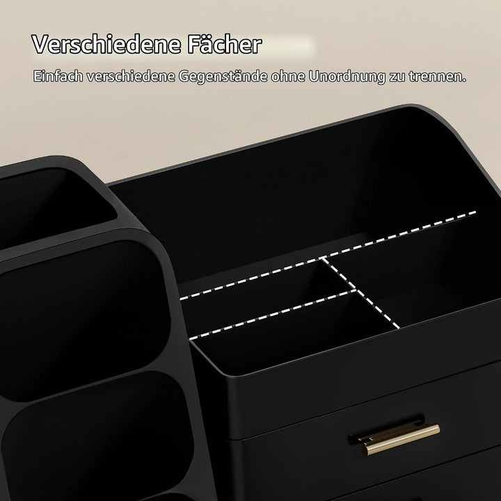 hblife Makeup Kosmetik Organizer mit Schubladen, Pinsel Organizer, 3-in-1 Plastic Kosmetik Aufbewahr