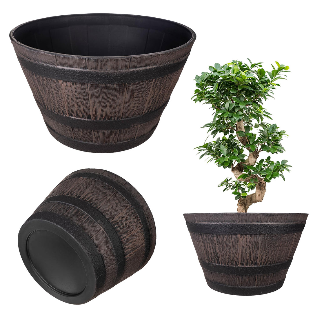 KADAX Blumentopf, Blumenkübel aus Kunststoff, runder Pflanzkübel, Innen- und Aussenbereich, Übertopf