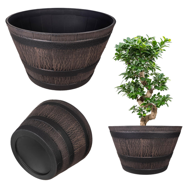 KADAX Blumentopf, Blumenkübel aus Kunststoff, runder Pflanzkübel, Innen- und Aussenbereich, Übertopf