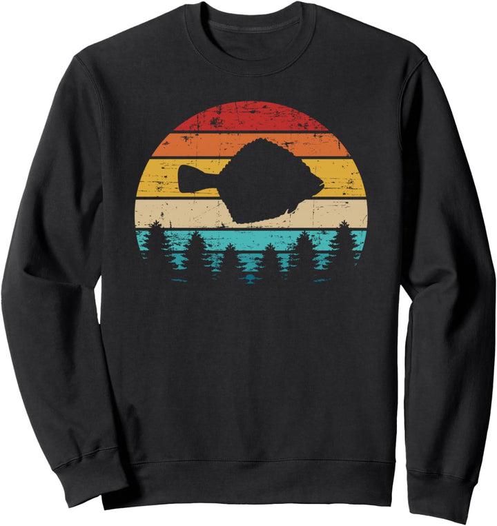 Flunder Angeln vintage retro Sweatshirt