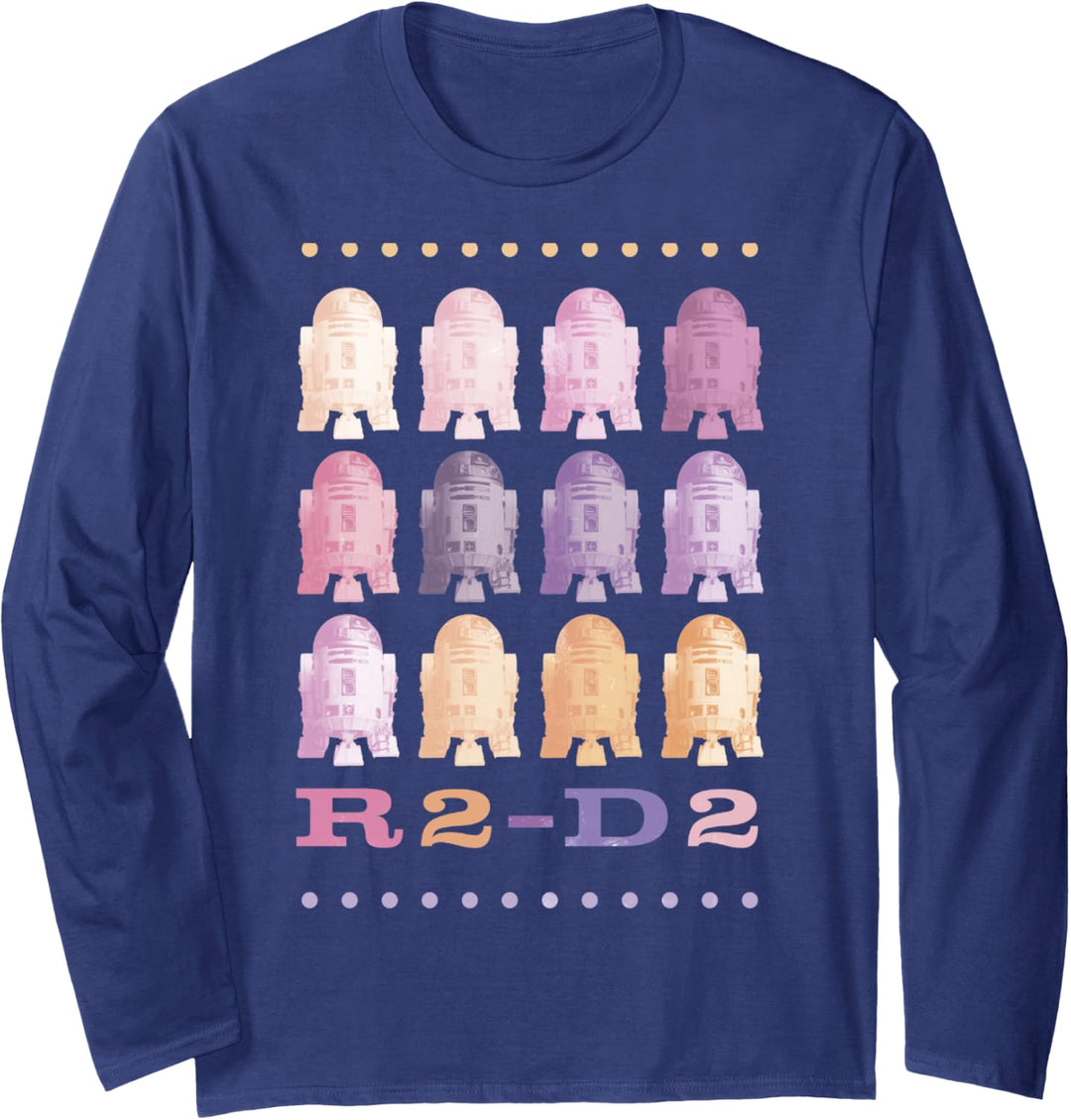 Star Wars R2-D2 Pastel Stacked Portrait Langarmshirt