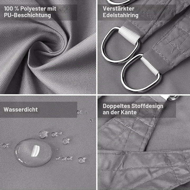 Dripex Sonnensegel wasserdicht Sonnenschutz Set 3X3 m inkl Befestigungsseile Rechteckig Polyester Im