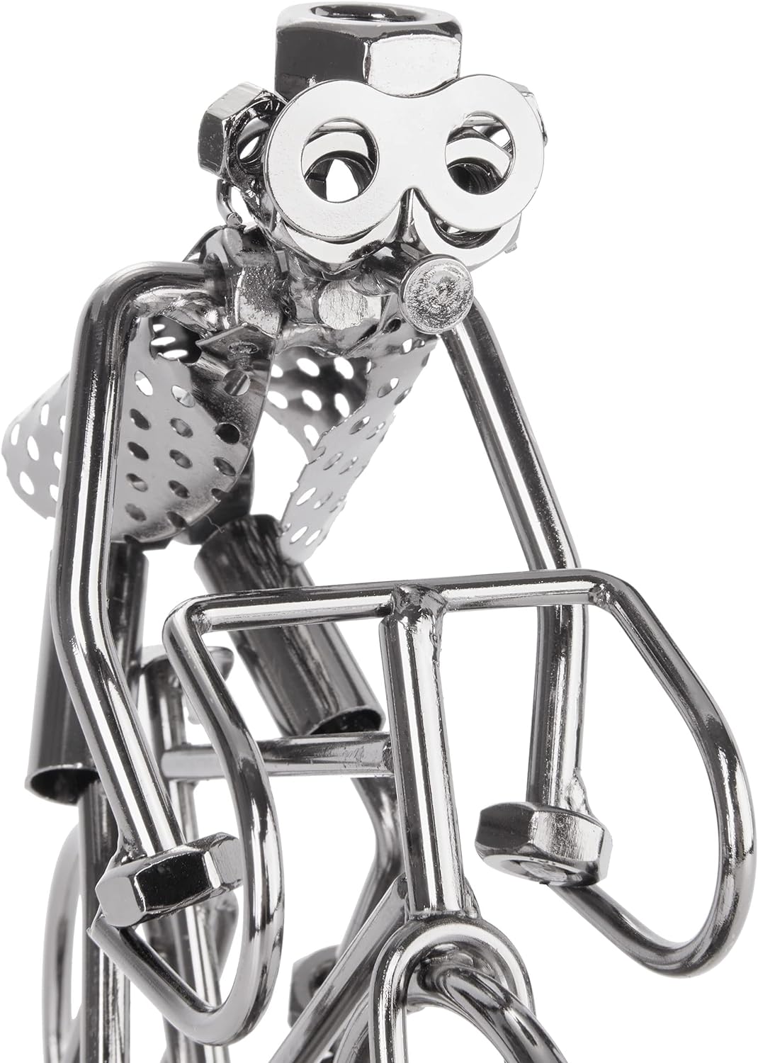 BRUBAKER Schraubenmännchen Fahrradfahrer - Fahrrad Eisenfigur Metallmännchen - Handarbeit Metallfigu