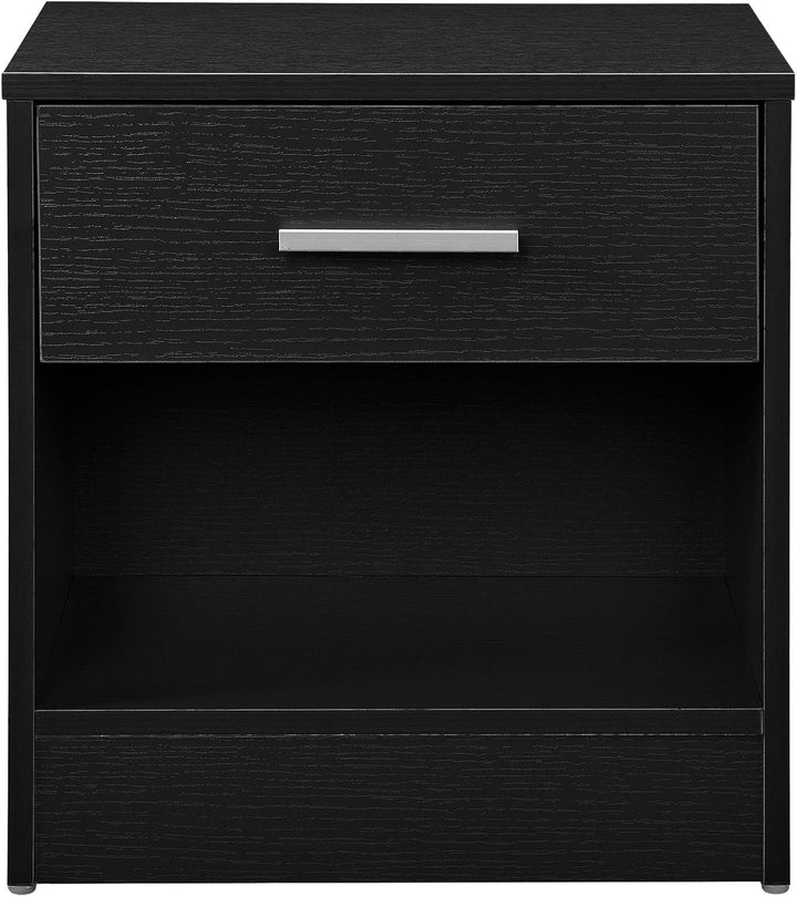 [en.casa] Eleganter Nachttisch mit Schublade und Ablagefach Nachtschrank Schwarz Schubladentisch Nac