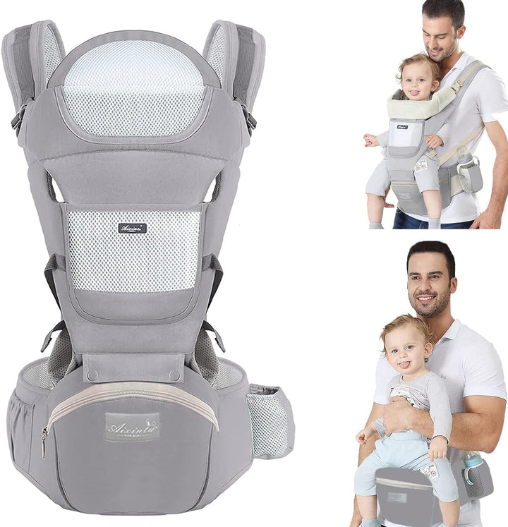 TOFFCAEA 6-in-1 Babytrage Neugeborene, Babytrage Ergonomische Reine Baumwolle Leicht, verstellbarer