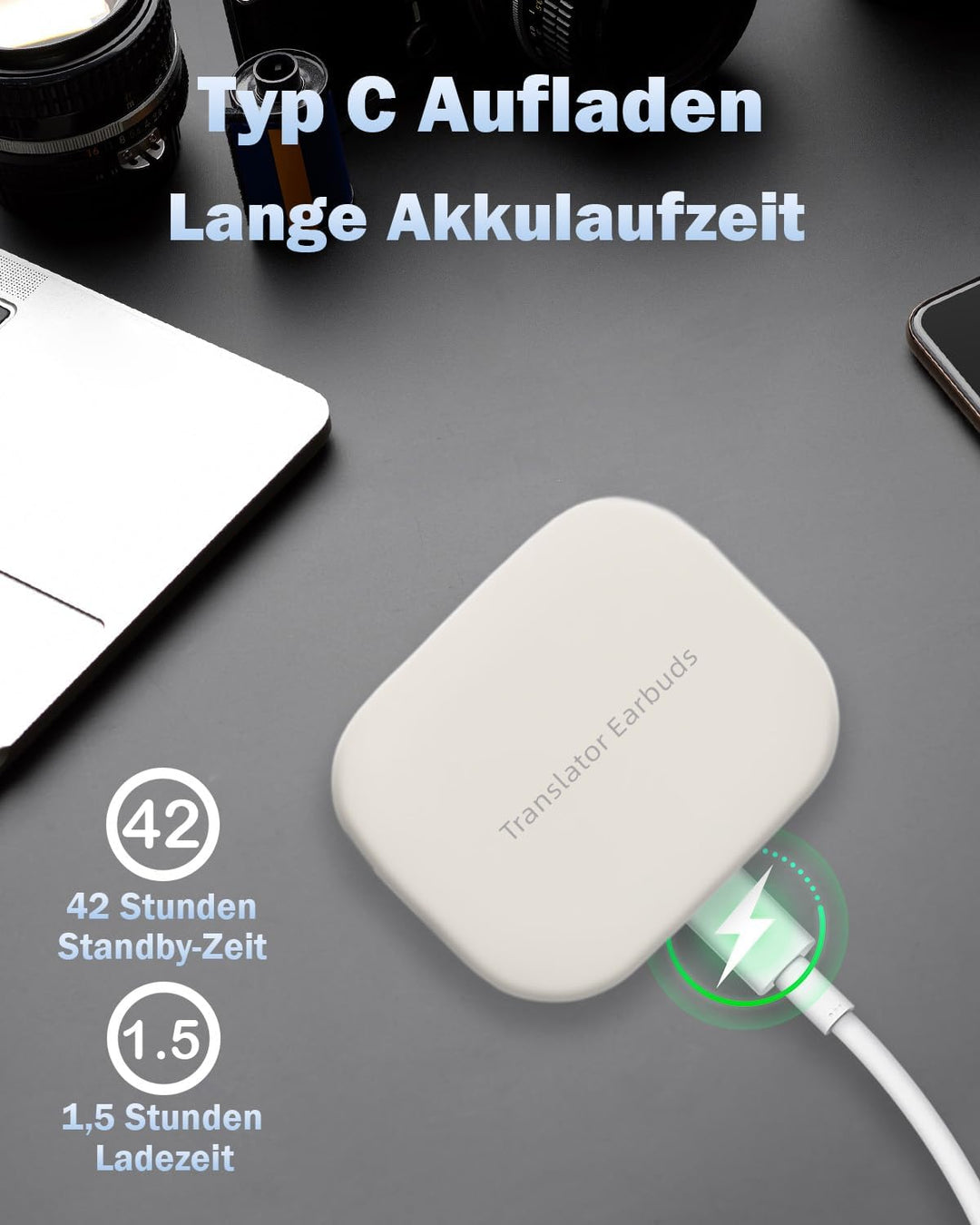 Übersetzer Kopfhörer, Übersetzungskopfhörer 144 Online & 11 Offline Sprachen Übersetzer Echtzeit, 3-
