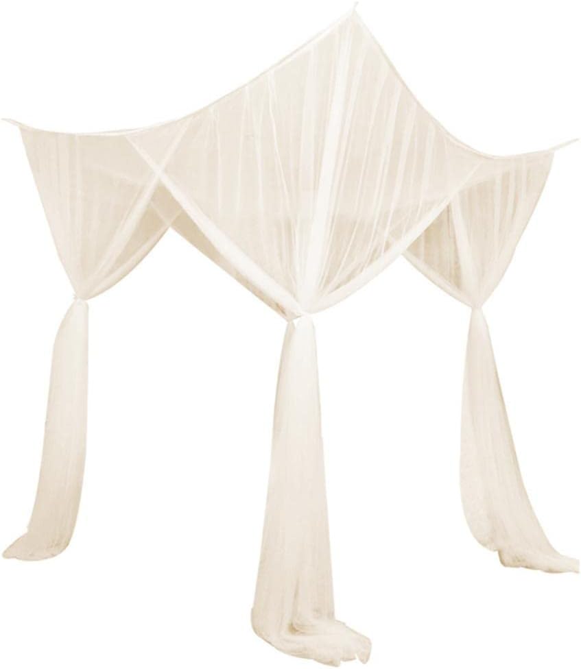 Baoblaze Europäische Art Bettwäsche Baldachin 4 Eckpfosten Moskitonetz Vorhang Indoor e Outdoor, Bei