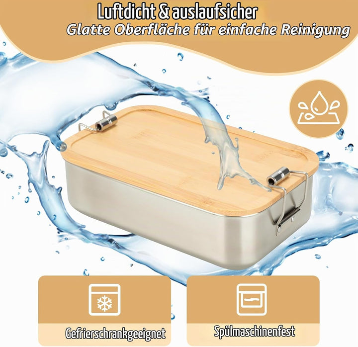 VINATO 1000ml Edelstahl Brotdose Mit Fächern, Lunchbox Erwachsene Für Schule, Arbeit &amp; Outdoor, Lunc