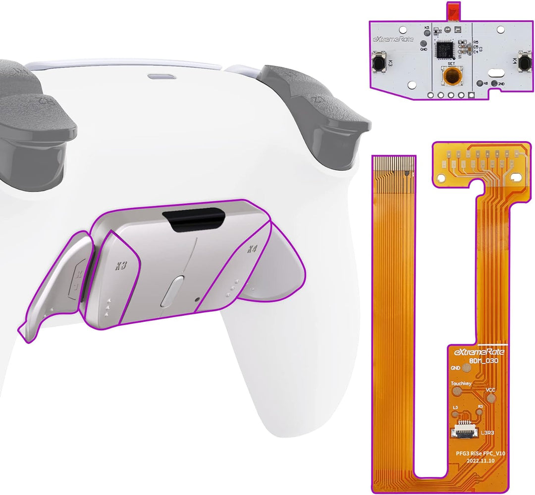 eXtremeRate Programmierbar RISE4 Remap Kit für ps5 Controller BDM-030/040,Real Metal Buttons(RMB) Re
