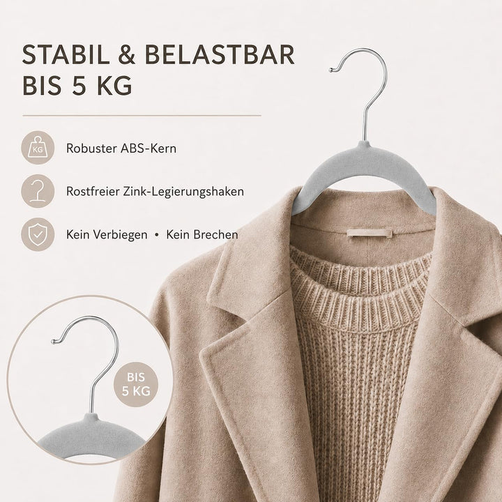 HOUSE DAY Kleiderbügel Samt 40 Stück, rutschfeste Schmale Bügel als Kleiderbügel Platzsparend design