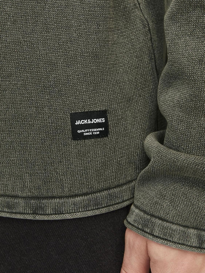 JACK & JONES Male Strickpullover mit Rundhals Einfarbig Strickpullover mit Rundhals XL Dusty Olive,