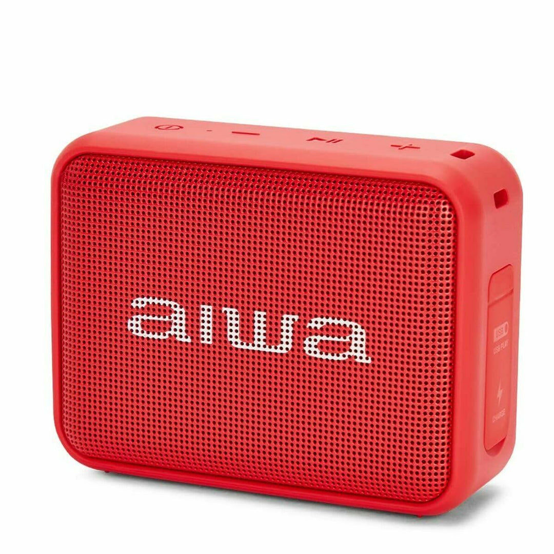 Aiwa BS-200RD Tragbarer kabelloser Bluetooth-Lautsprecher, True Wireless Stereo, wasserdicht, Rot, R