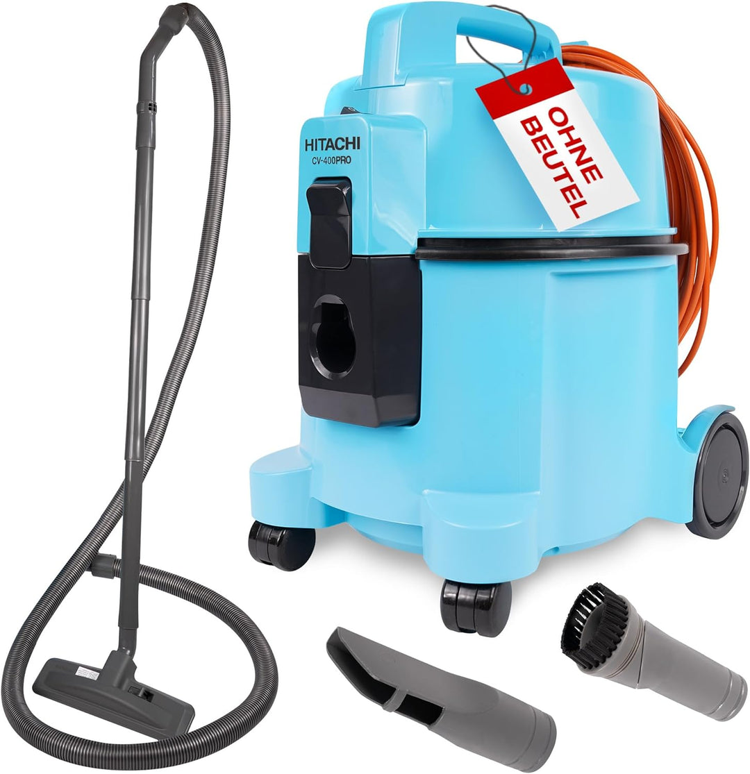 HITACHI Staubsauger CV-400 PRO mit HEPA Filter 7,5L, Beutellos - Profi Bodenstaubsauger 880W, leise