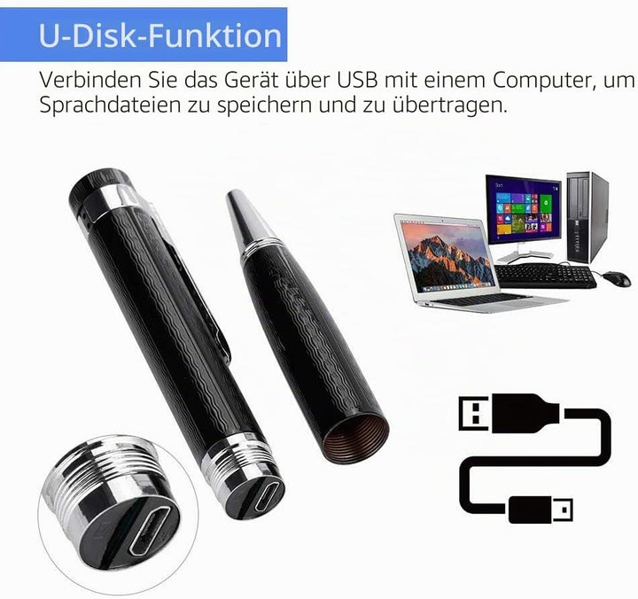 VBESTLIFE Digital Voice Recorder,Pen-Shaped 20 Stunden Digital Voice Recorder 192Kbps Audio Recorder
