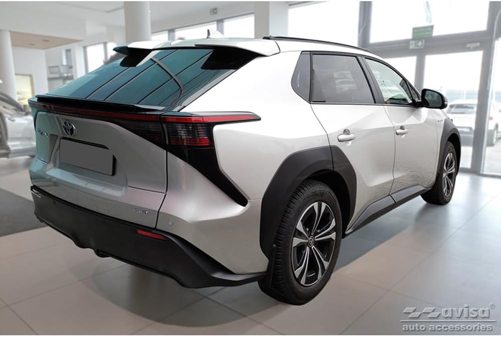 Avisa Matt-Schwarz Edelstahl Heckstossstangenschutz kompatibel mit Toyota bZ4X 2021- &amp; Subaru Solter