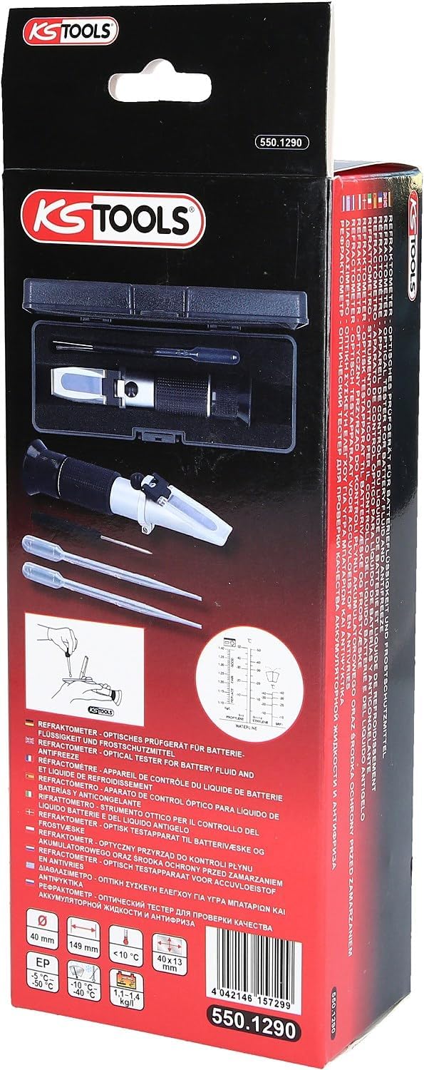 KS Tools 550.1290 Refraktometer Kühlflüssigkeit / Batteriesäure