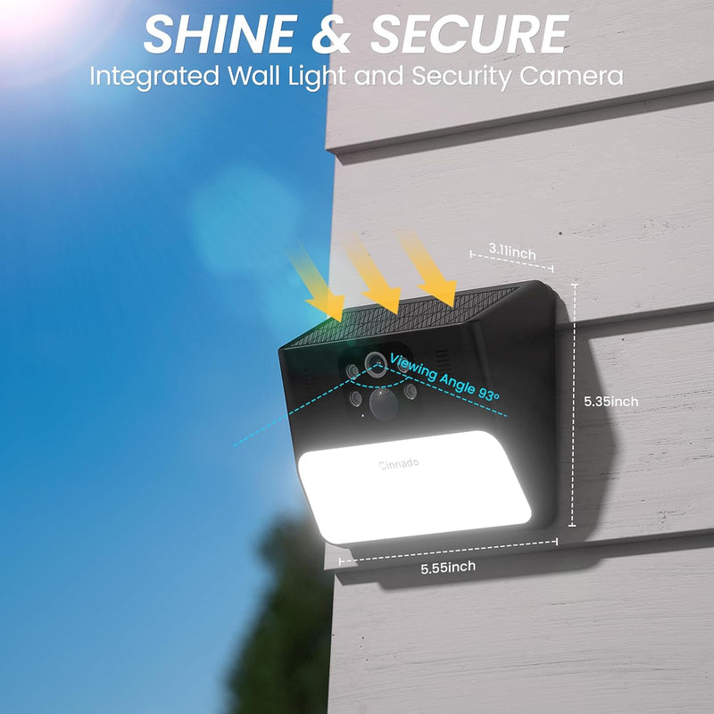 Cinnado Überwachungskamera Aussen Akku Solar - 2K Kabellose WLAN Kamera Überwachung Aussen, Outdoor