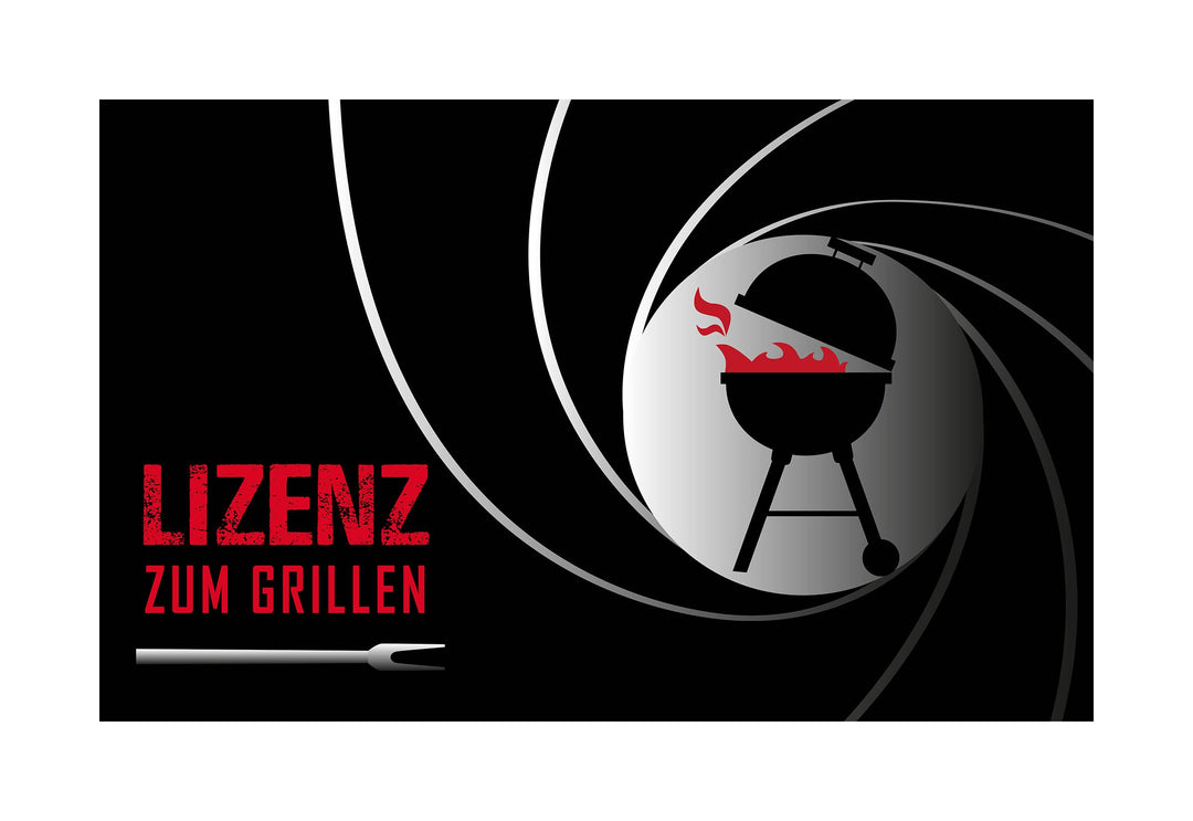 Grillmatte Grillunterlage Bodenschutz Barbecue-Matte Lizenz zum grillen 75 x 120 cm Muster wählbar A
