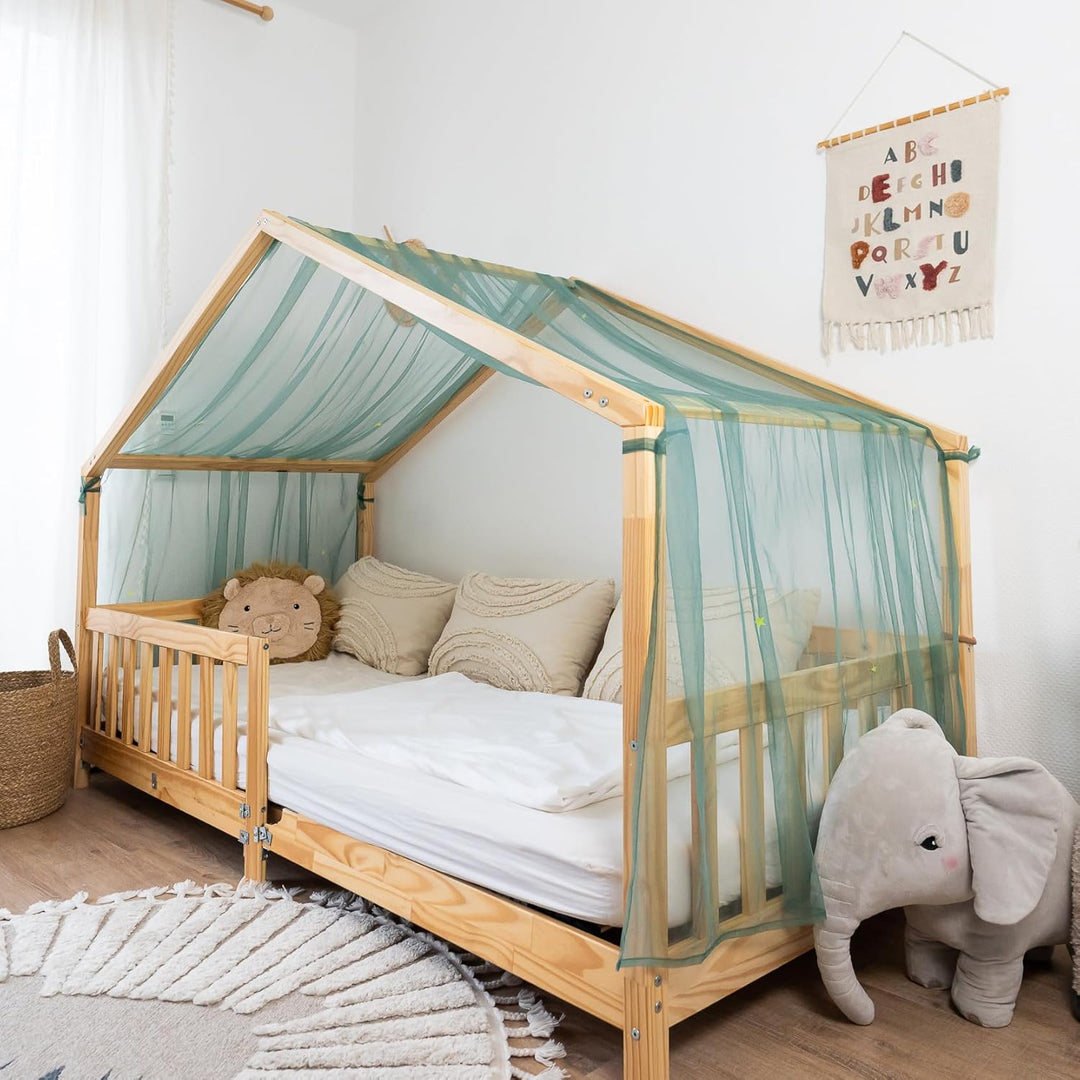 Hausbett Himmel mit leuchtenden Sternen - Betthimmel Hausbett Deko - Geschenk Mädchen & Jungen - Him