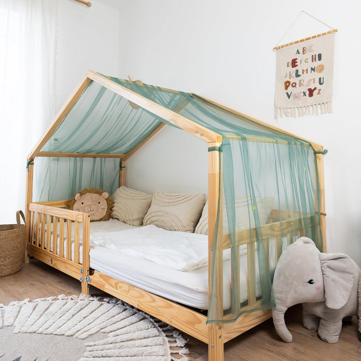 Hausbett Himmel mit leuchtenden Sternen - Betthimmel Hausbett Deko - Geschenk Mädchen & Jungen - Him