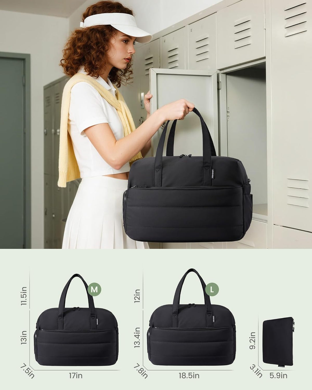 LOVEVOOK Sporttasche Reisetasche Klein Damen, Leichte Puffer Weekender Travel Bag Kliniktasche Gebur
