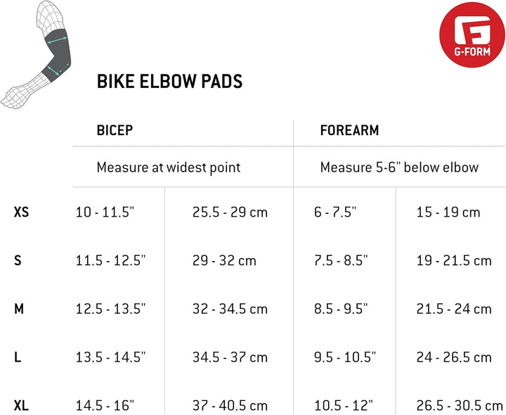 G-Form Pro Rugged Ellbogenschützer, 2 Stück, für Radfahren, BMX, MTB, Downhill, Skateboard S Storm B