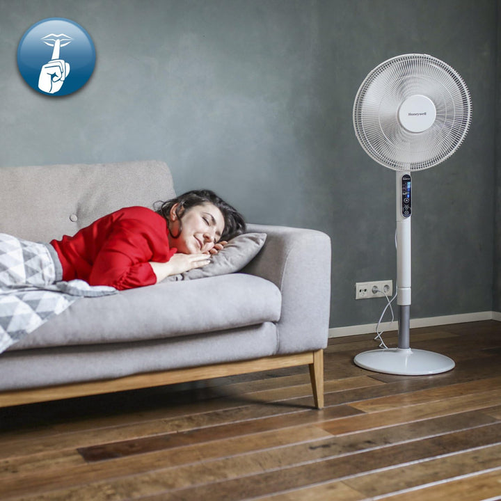 Honeywell Advanced QuietSet Oszillierender Standventilator (5 Geschwindigkeitseinstellungen, Timer-F