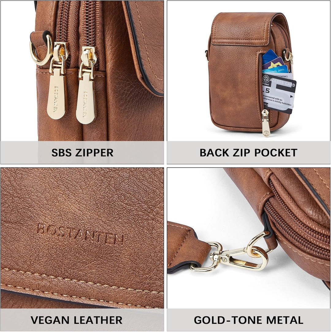 BOSTANTEN Handy Umhängetasche Damen, Handytasche zum Umhängen Leder, Handytasche mit Geldbörse zum U