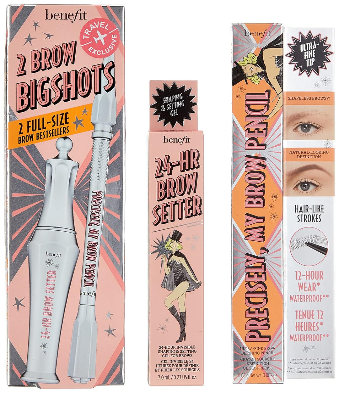 Benefit, Precisely 24H Brow Setter Duo 4 Set, 1 Set.