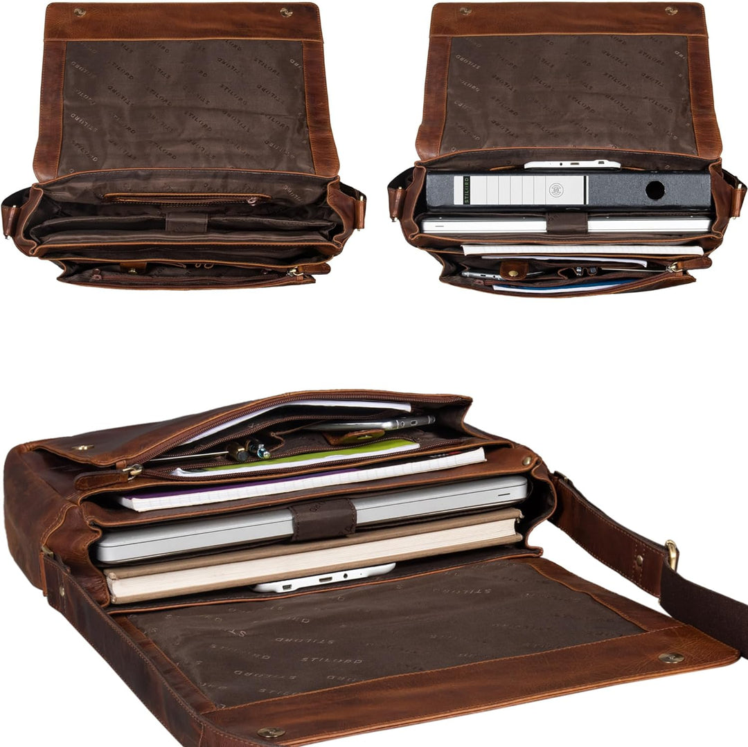 STILORD 'Lonzo' Vintage Umhängetasche echtes Büffel-Leder Messenger Bag für Herren und Damen Unitasc