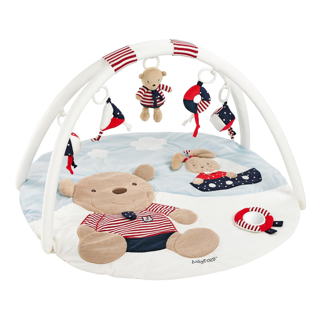 Fehn 078220 3-D-Activity-Decke Teddy / Spielbogen mit 5 abnehmbaren Spielzeugen für Babys Spiel & Sp