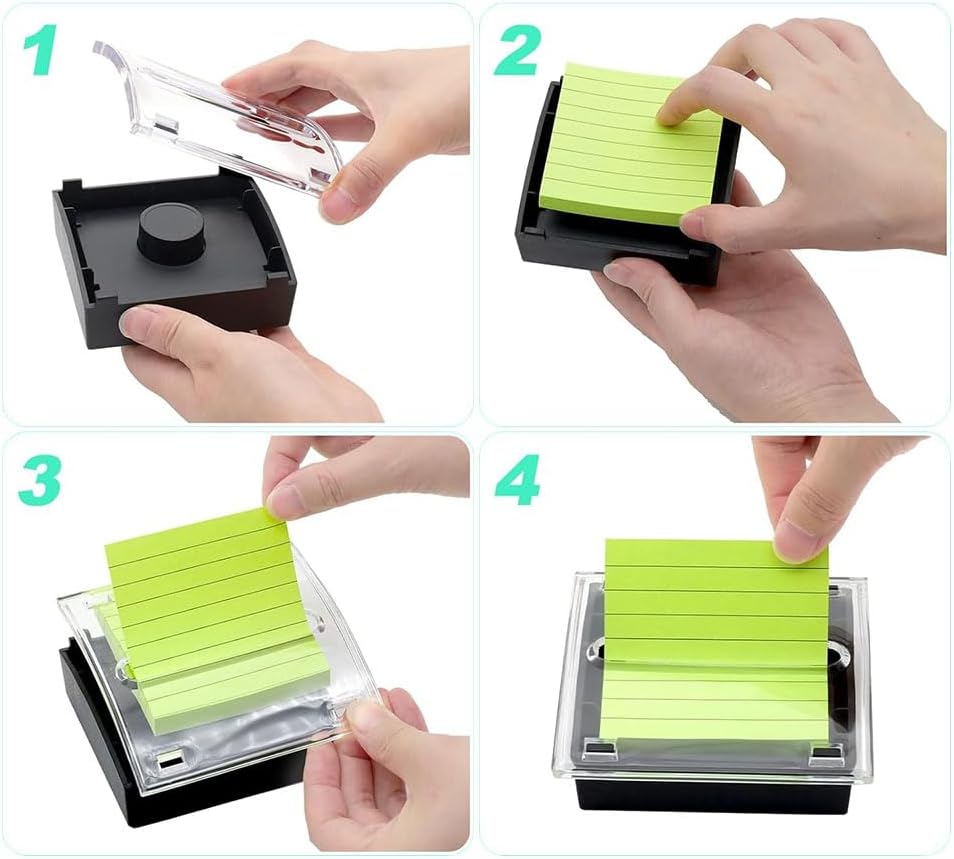 2 Stück Haftnotizspender, ABS-Pop-Up-Zettelspender, transparente Oberseite, Notizblockhalter für Sch