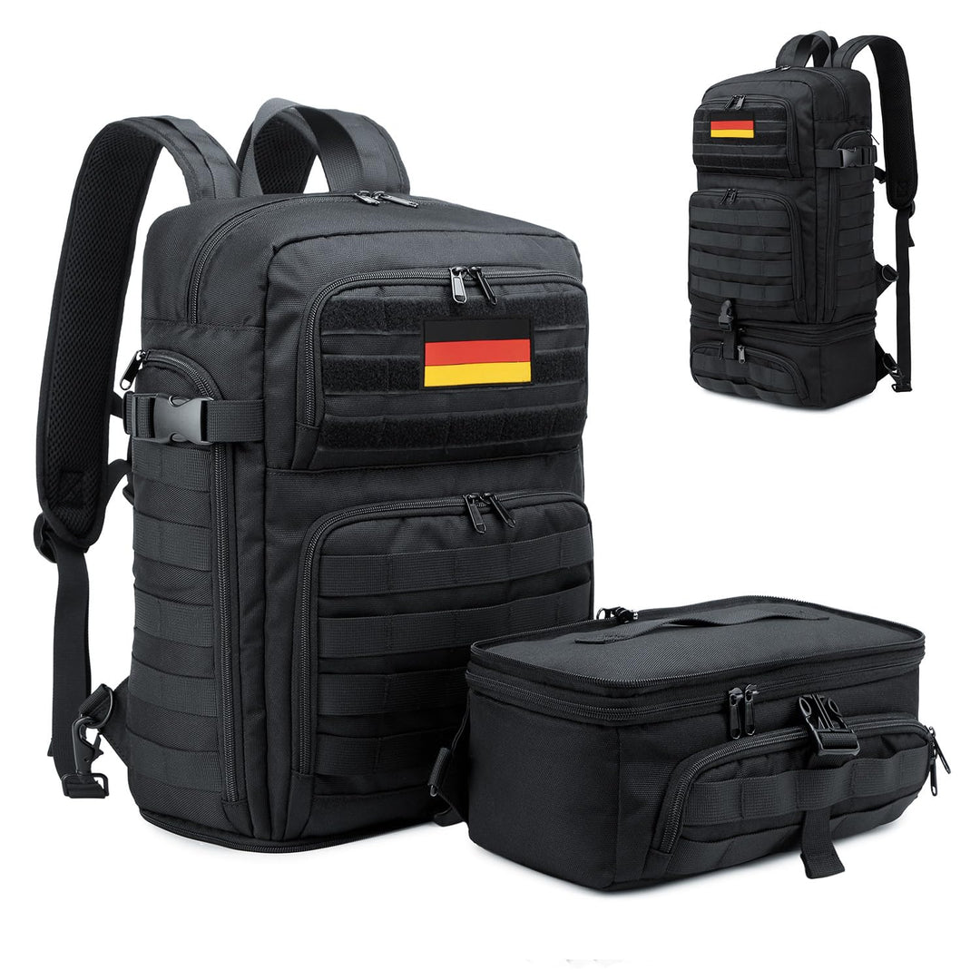 BERTASCHE Lunch Rucksack, 17 Zoll Laptop Rucksack mit Kühltasche, 2-IN-1 Arbeitrucksack für Herren,