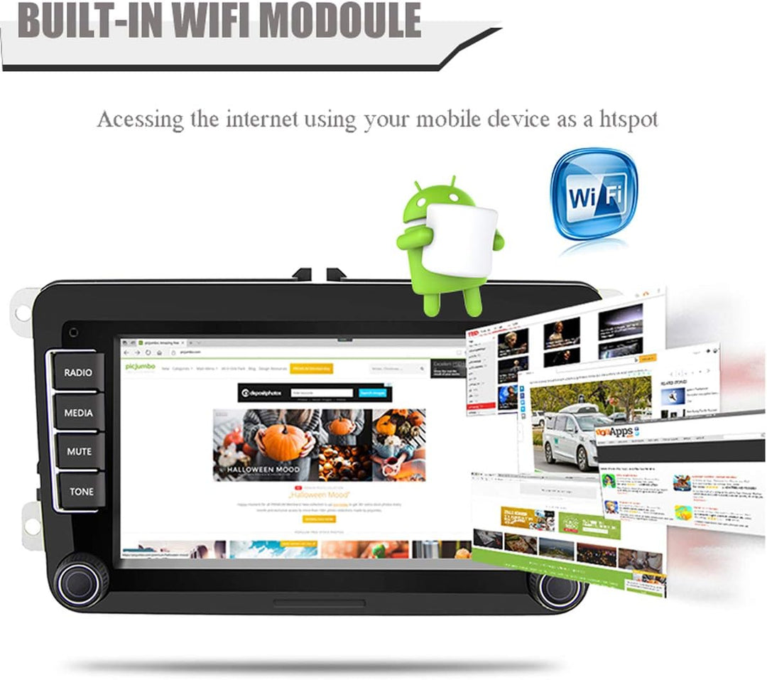 GOFORJUMP 2 DIN Android 17,8 cm GPS-Navigationssystem Autoradio Media Player für Bora Golf V/W P/olo