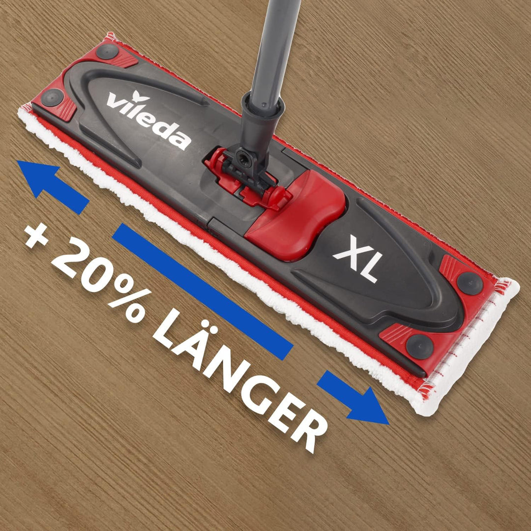 Vileda ULTRAMAX XL Bodenwischer Komplett Set, extra breiter Wischmopp mit Stiel, Mikrofaserbezug und