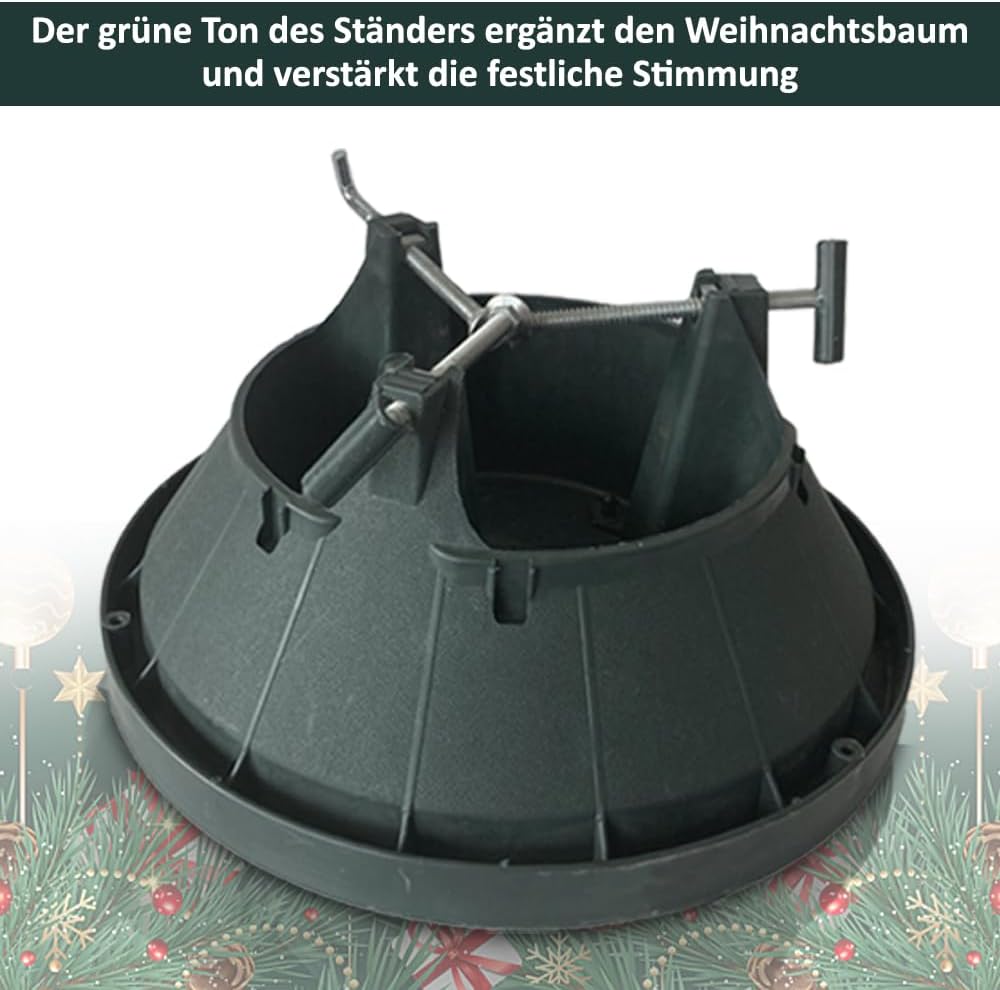 COIL Weihnachtsbaumständer, grüne Farbe, Stabiler Christbaumständer mit 3/4 Schrauben für sicheren H